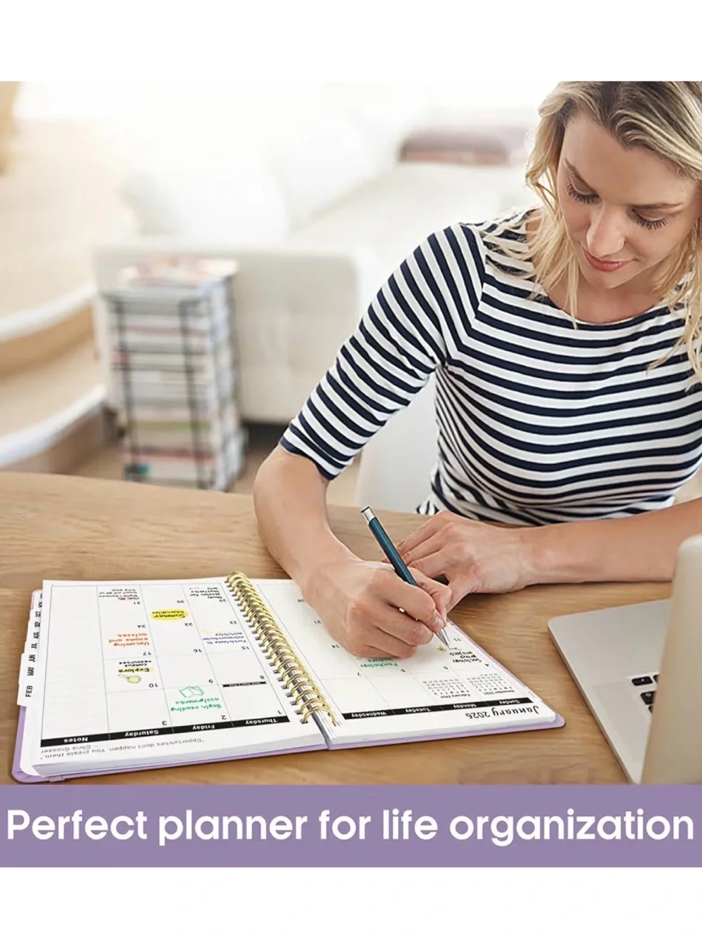 2026 Lavender Spiral Planner with Blue Cover Numbering
